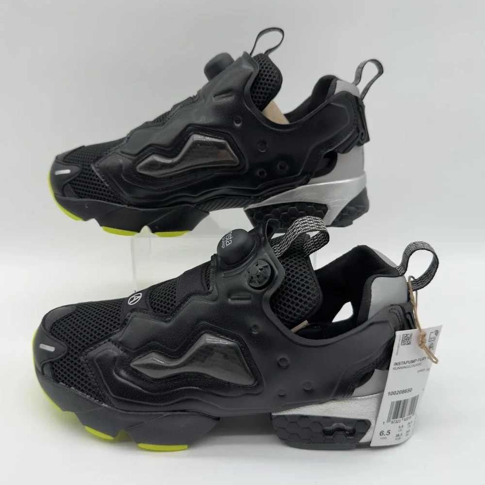 Reebok INSTAPUMP FURY 94 Running Shoes Men's Size 6.5‎ Blk/Gry/Lme